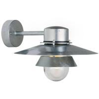 Buitenlamp voordeur zilver Nordlux &apos;Virum&apos; wandlamp verzinkt E27 Glas Verzinkt IP44 - thumbnail