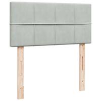 Boxspring met matras fluweel lichtgrijs 100x200 cm - thumbnail