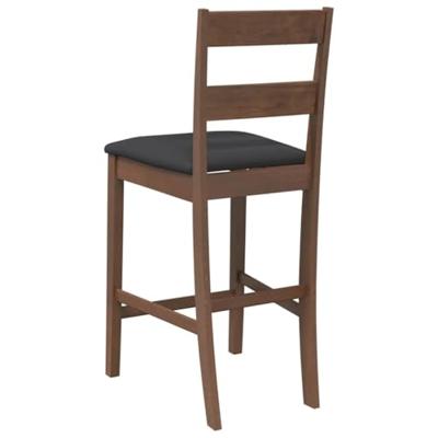 Barkrukken met kussens 2 st massief hout rubber bruin