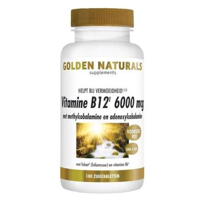 Golden Naturals Vitamine B12 6000mcg 180 Zuigtabletten