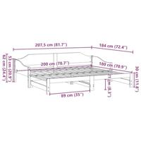 Slaapbank met onderschuifbed 90x200 cm massief grenenhout wit - thumbnail
