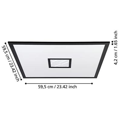 EGLO Bordonara Plafondlamp - LED - 59,5 cm - Zwart|Wit - Dimbaar