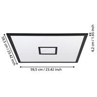 EGLO Bordonara Plafondlamp - LED - 59,5 cm - Zwart|Wit - Dimbaar - thumbnail