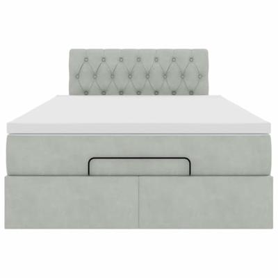 Ottoman bed met matras en LED's 120x200 cm fluweel lichtgrijs