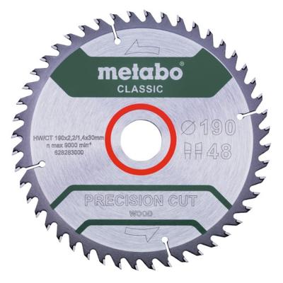 Metabo PRECISION CUT WOOD CLASSIC 628283000 Cirkelzaagblad 190 x 30 x 1.4 mm Aantal tanden: 48 1 stuk(s)