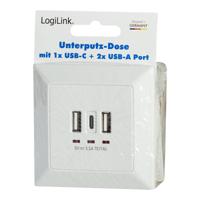 LogiLink PA0254 Inbouwdoos Met USB-laaduitgang Wit - thumbnail