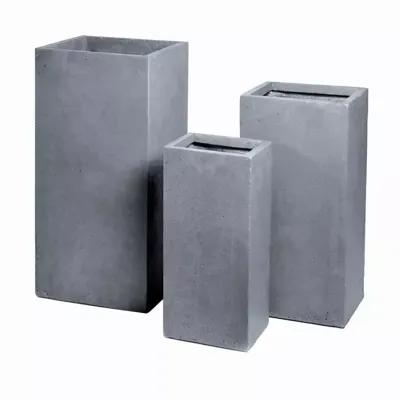 Mcollections plantenbak kubus clayfibre hoog 28x28x60 cm zand