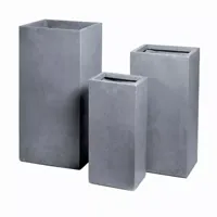 Mcollections plantenbak kubus clayfibre hoog 28x28x60 cm zand - thumbnail