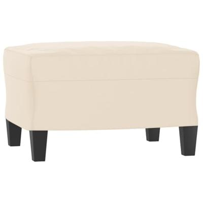 Fauteuil met voetenbank 60 cm microvezelstof beige