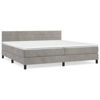 Boxspring met matras fluweel lichtgrijs 200x200 cm - thumbnail