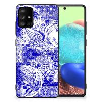 Telefoonhoesje Samsung Galaxy A71 Angel Skull Blauw - thumbnail