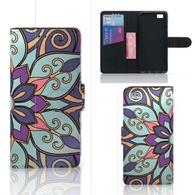 Huawei Ascend P8 Lite Hoesje Purple Flower