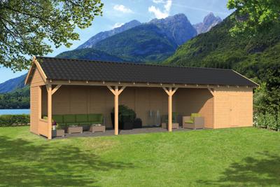 Tuindeco Hamar XL Overkapping type 10 1303x445 cm Lariks/Douglashout blank- Zadeldak- Onbehandeld lariks Douglas hout- Tuindeco Tuindeco Hamar XL Overkapping type 10 1303x445 cm Lariks/Douglashout blank- Zadeldak- Onbehandeld lariks Douglas hout- Tuindeco