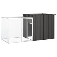 VidaXL Konijnenhok 200x91x100 cm gegalvaniseerd staal antracietkleurig - thumbnail