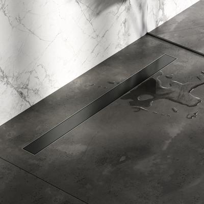 Douchegoot Brauer Gunmetal Inclusief Vloerflens 90x7 cm Zero Tegelinlegrooster Omkeerbaar