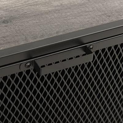 Opbergkast 72x36x82 cm metaal en MDF grijs