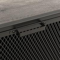 Opbergkast 72x36x82 cm metaal en MDF grijs - thumbnail