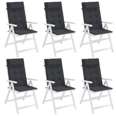 VidaXL Stoelkussens 6 st hoge rug oxford stof zwart