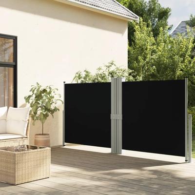 VidaXL Windscherm uittrekbaar 140x1200 cm zwart
