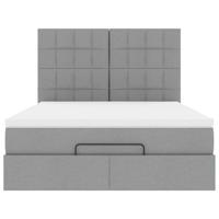 Ottoman bed met matras 140x190cm stof lichtgrijs - thumbnail