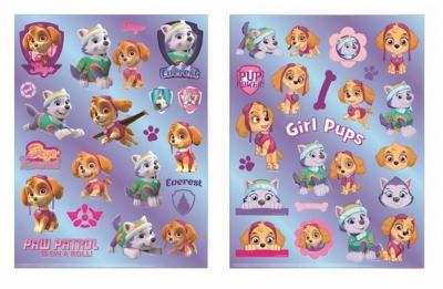 W&O stickervel Paw Patrol junior 30 cm papier paars 2 stuks
