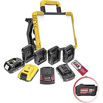 LED&apos;s Light 18V Hybride LED Bouwlamp 5500lm - Incl Adapters - Bedraad en draadloos te gebruiken - IP54 - Rough Service Tested - 47W