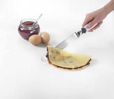 Metaltex flexibele spatel dolceforno 34 cm rvs wit/rood/zilver
