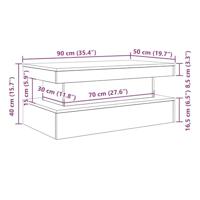Salontafel met LED-verlichting 90x50x40 cm zwart eiken - thumbnail
