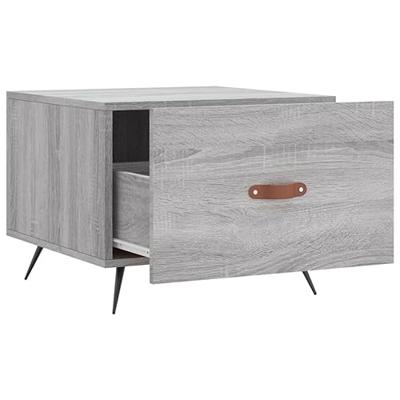 Salontafels 2 st 50x50x40 cm bewerkt hout grijs sonoma eiken