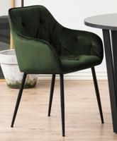 Bendt Eetkamerstoel 'Loren' Velvet, kleur Forest Green - thumbnail