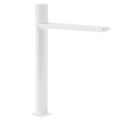 Wastafelmengkraan Tres Loft 1-Knop Uitloop Recht 28.2 cm Rond Mat Wit Tres