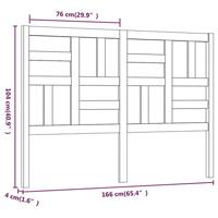 Hoofdbord 166x4x104 cm massief grenenhout wit - thumbnail