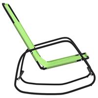 Ligstoelen 2 st schommelend staal en textileen groen - thumbnail