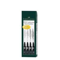 Faber Castell Tekenstift Pitt Artist Pen - etui 4 stuks - zwart - thumbnail