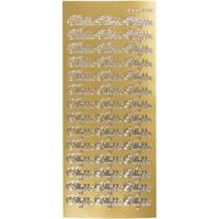 Creotime foliestickers Tillykke 33 stuks goud - thumbnail