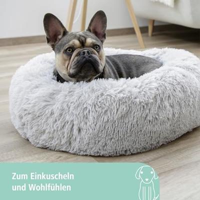 Kerbl Pet Kerbl Knuffelbed Fluffy lichtgrijs, Ã˜ 76 cm x 19 cm