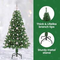 VidaXL Kunstkerstboom groen 150 cm pvc en staal en kunststof - thumbnail