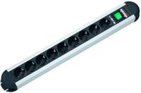 Bachmann 330.072 Stekkerdoos met schakelaar Aluminium, Zwart Randaarde stekker 1 stuk(s) - thumbnail