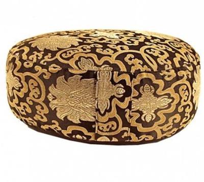 Yogi & Yogini Meditatiekussen Rond Katoen Zwart - Lotus - 33 x 17 cm