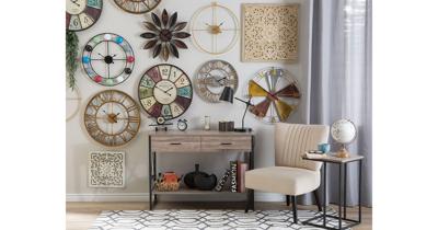 Beliani SEON - Wandklok-Zilver-IJzer