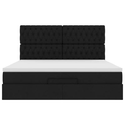 Ottoman bed met matras 160x200cm stof zwart