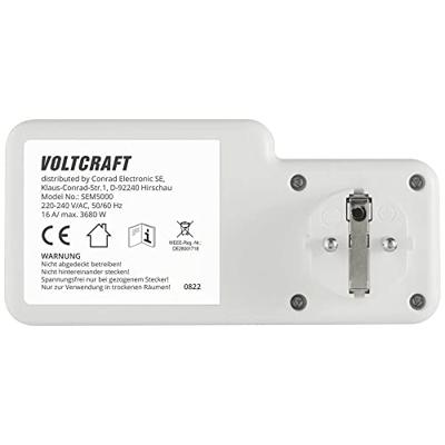 VOLTCRAFT SEM5000 Energiekostenmeter Kostenprognose, Alarmfunctie, Instelbaar stroomtarief, Datalogger