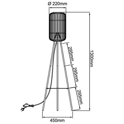 Brilliant Woodrow 93776/20 Staande lamp E27 60 W Lichtbruin