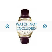 Nautica horlogeband A09037 Leder Bruin 22mm + wit stiksel - thumbnail