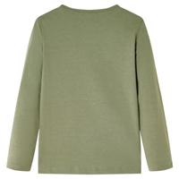 Kindershirt met lange mouwen love-print 140 kakikleurig - thumbnail