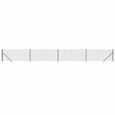 VidaXL Draadgaashek met grondankers 1x10 m antracietkleurig VidaXL Draadgaashek met grondankers 1x10 m antracietkleurig