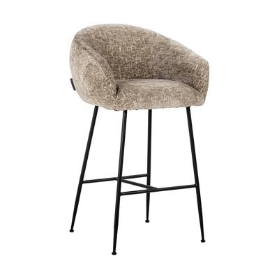 Richmond Barstoel 'Avanti' Chenille, kleur Shitake (zithoogte 74cm)