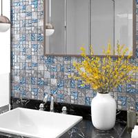 VidaXL Mozaïektegels 11 st 30x30 cm glas grijs en blauw - thumbnail