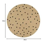 VidaXL Vloerkleed handgemaakt met print polkadot 90 cm jute - thumbnail