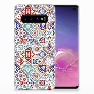 Samsung Galaxy S10 | TPU | Siliconen hoesje | Tiles Color Samsung Galaxy S10 | TPU | Siliconen hoesje | Tiles Color